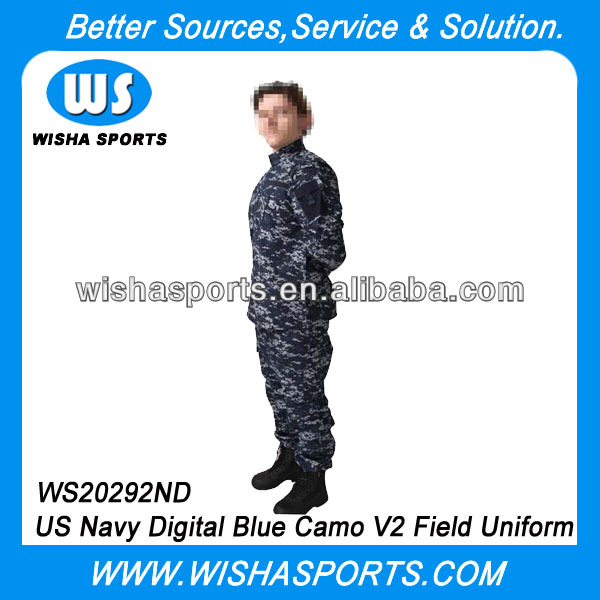 私達海軍戦闘フィールドv2デジタル青迷彩bdu制服セット-軍服問屋・仕入れ・卸・卸売り