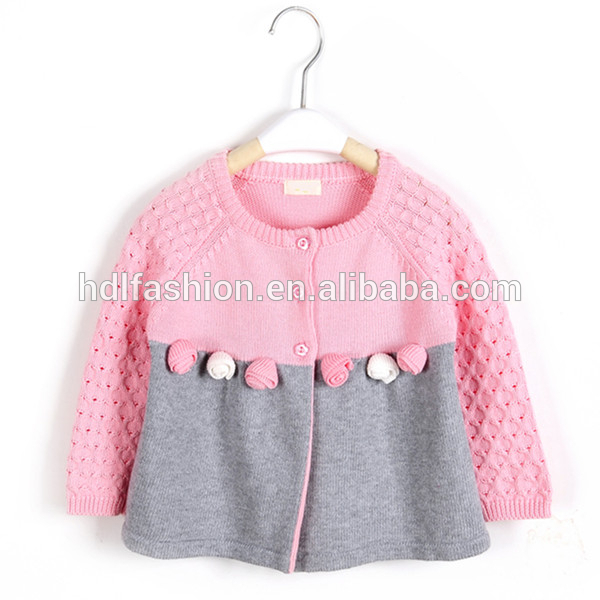 ピンクの女の子の手刺繍付きカーディガンのニット赤ちゃんのセーターのデザイン-プラスサイズセーター問屋・仕入れ・卸・卸売り