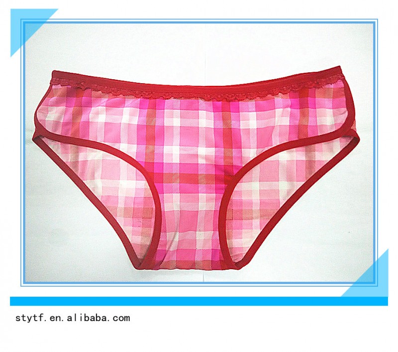 AA2141チェック女性のパンツソフトフレックスhiカットパンティブリーフ-プラスサイズ下着問屋・仕入れ・卸・卸売り