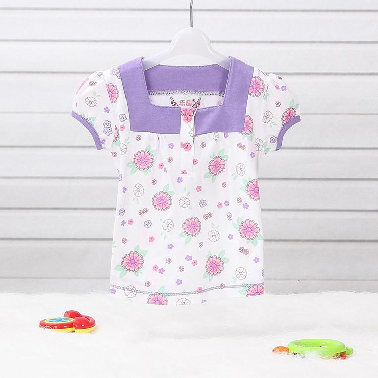 赤ちゃんの女の子の服、 トップス、 女の赤ちゃんのtシャツ、 ブラウス、 の子供服、 幼児の女の子の服、 赤ちゃんの夏の摩耗、 フラワー、 綿100％10318--ベビーシャツ、トップス問屋・仕入れ・卸・卸売り