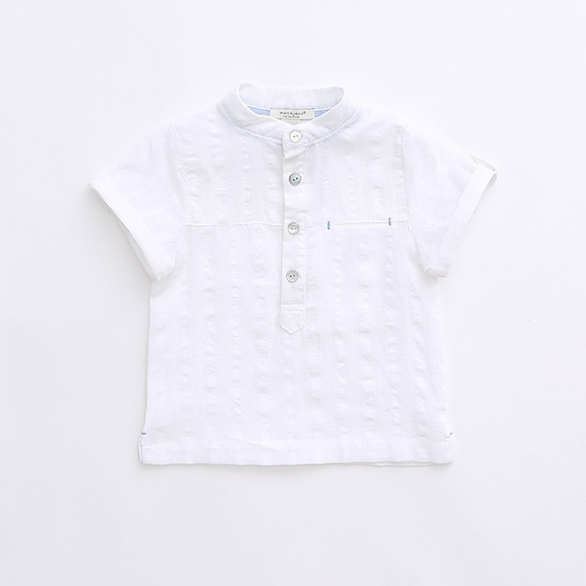 guanranteed綿100％販売され白シャツ半袖の男の子のトップス-ベビーシャツ、トップス問屋・仕入れ・卸・卸売り