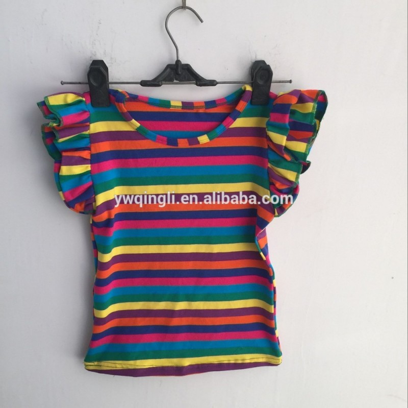 ホット販売赤ちゃんの女の子トップキャップスリーブ付きrainblow-プラスサイズシャツ、ブラウス問屋・仕入れ・卸・卸売り