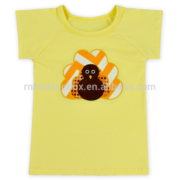 夏の純粋な黄色綿輝度半袖でトルコ形状快適なキッズ女の子トップ-ベビーシャツ、トップス問屋・仕入れ・卸・卸売り