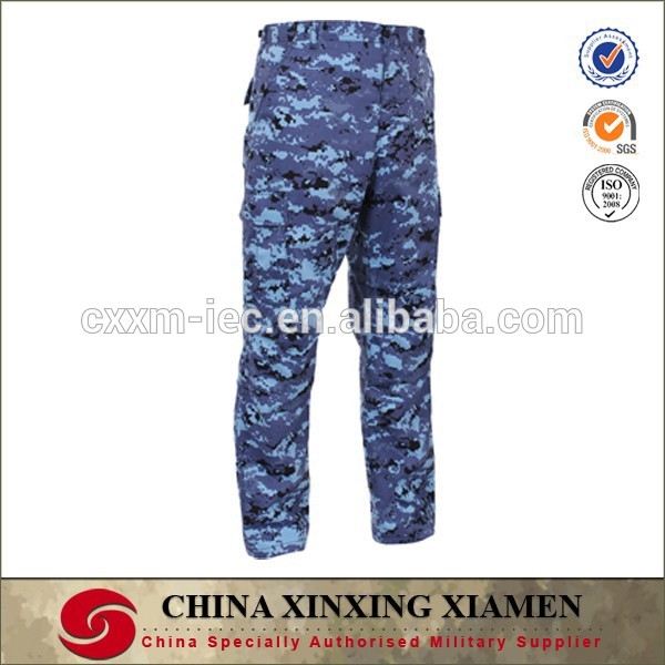 ポリ/綿スカイブルー軍用迷彩bduパンツ-軍服問屋・仕入れ・卸・卸売り