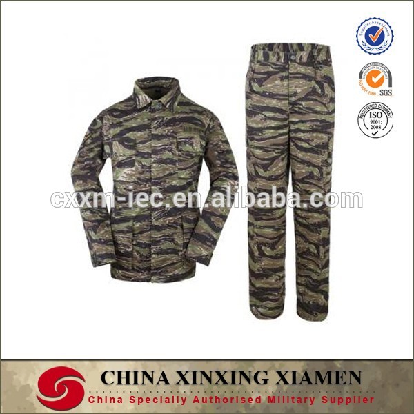 ポリ/綿虎縞bdu迷彩戦闘服-軍服問屋・仕入れ・卸・卸売り