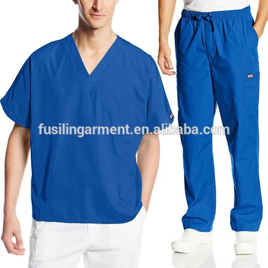 作業服のスクラブセットoem紳士medicaldentist制服v- ネックトップ・貨物パンツ-医療スタッフ制服問屋・仕入れ・卸・卸売り