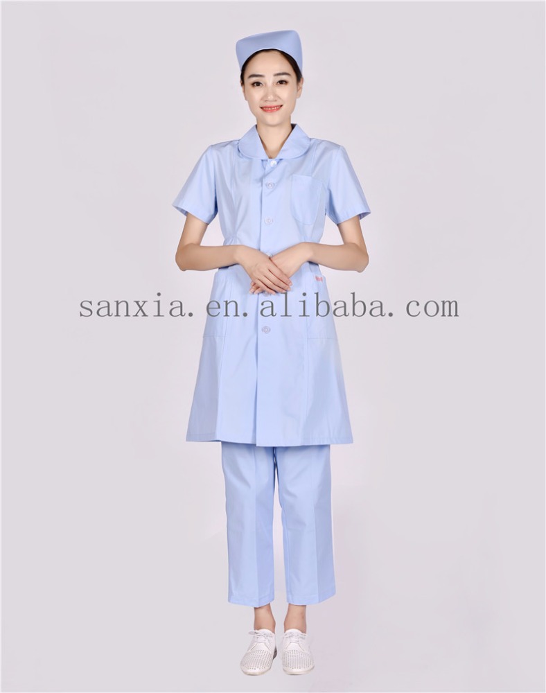 ブルースカイ半袖膝丈ナースジャケットスーツ-医療スタッフ制服問屋・仕入れ・卸・卸売り