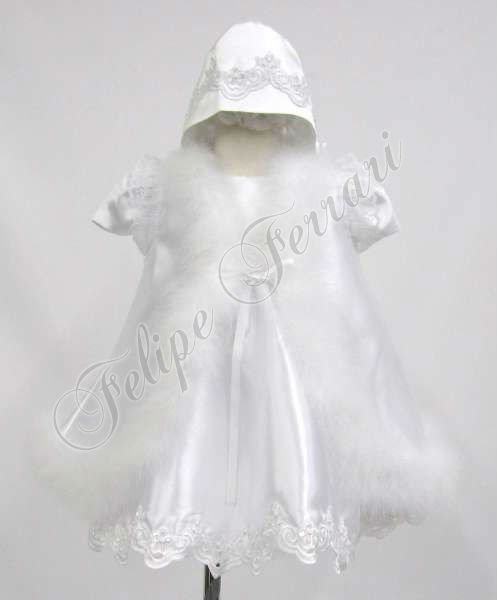 9142 White Baby Girl Infant Toddler Formal wear Christening Baptism Ceremony Dress Gown 0 1 2 3 4-ベビードレス問屋・仕入れ・卸・卸売り