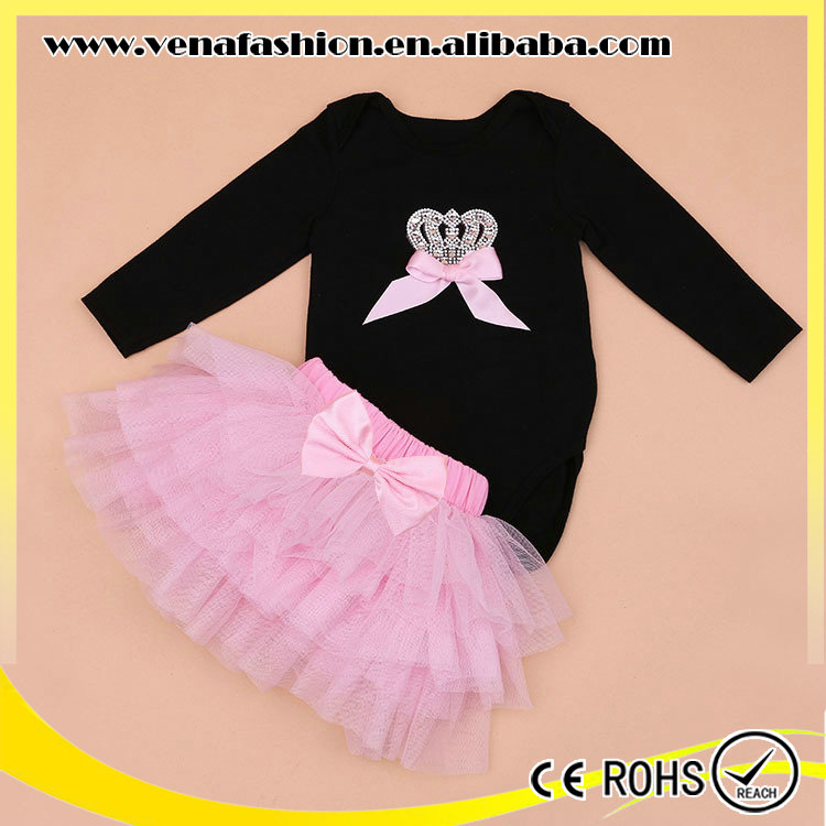 クラウンピンクロンパーススカート卸売女の赤ちゃん服セット-ベビー服セット問屋・仕入れ・卸・卸売り
