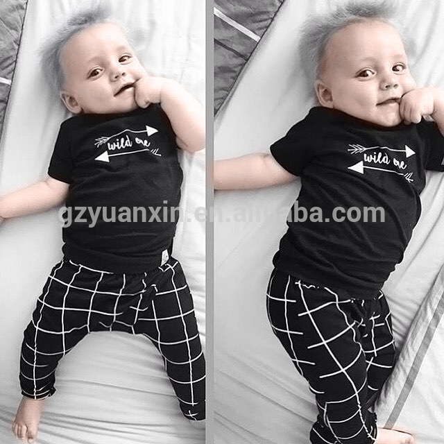 中国服工場卸売安いスタイリッシュなデザイン印刷赤ちゃん男の子服-ベビー服セット問屋・仕入れ・卸・卸売り