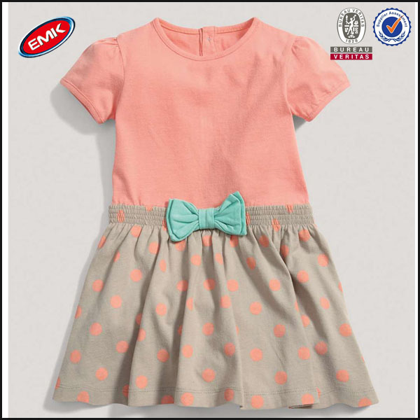 モノクロトップと紅斑底1- 6歳の赤ちゃんの女の子のドレスを伸縮性があり、 腰に蝶結び-プラスサイズドレス、スカート問屋・仕入れ・卸・卸売り