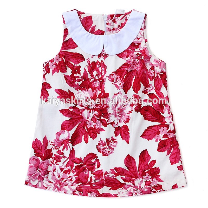 有機コットンノースリーブベビー女の子夏赤い葉ドレス子供ドレス女の子のドレスでファッションデザイン-ベビードレス問屋・仕入れ・卸・卸売り