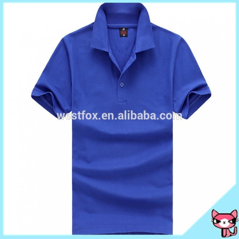販売ブルー220gsmポロカラーシャツ-プラスサイズTシャツ問屋・仕入れ・卸・卸売り