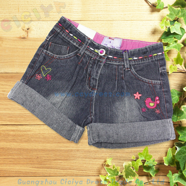 赤ん坊のジーンズ綿の女の子のファッションデザイン/デニムショート-ベビーズボン、半ズボン問屋・仕入れ・卸・卸売り