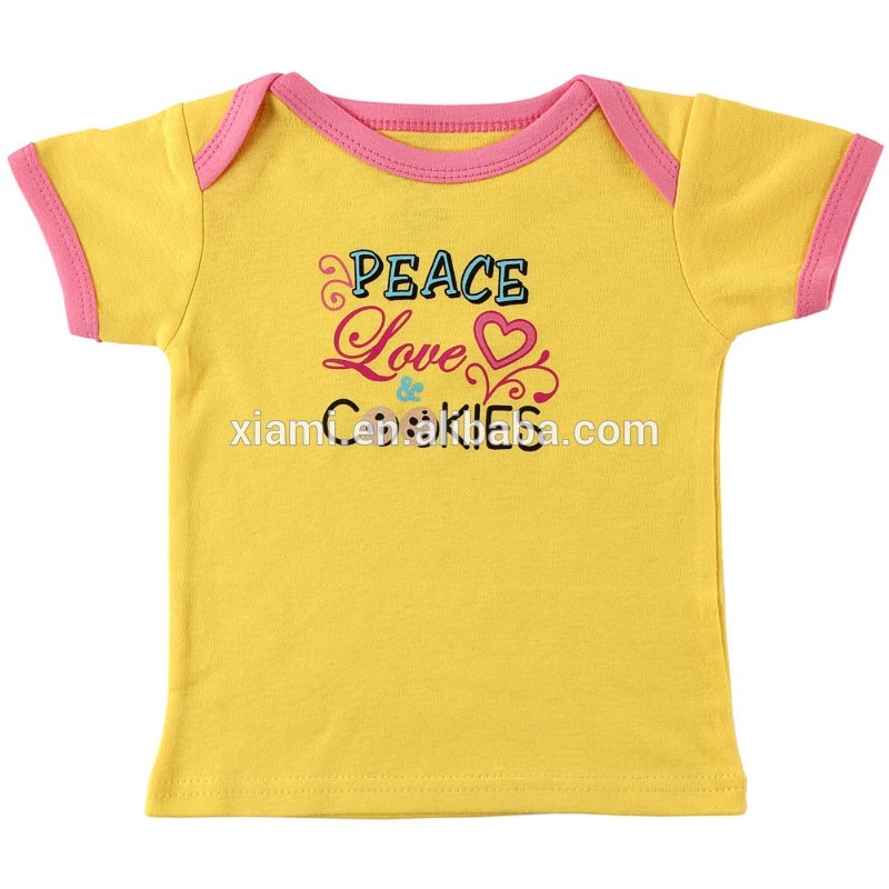 品質ganranteen 100%綿プリントレターかわいい愛するハート柄女の赤ちゃんシャツ-プラスサイズTシャツ問屋・仕入れ・卸・卸売り