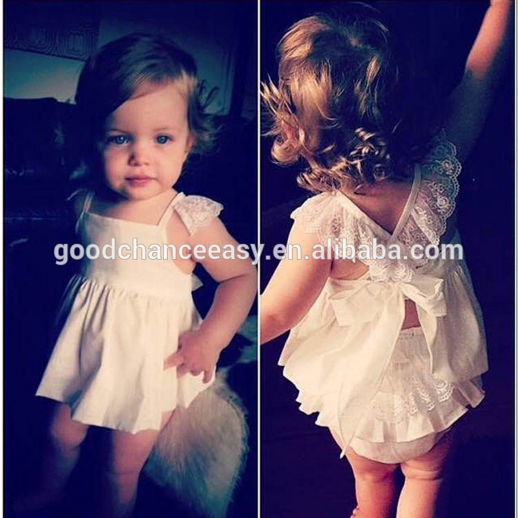 かわいい赤ちゃんの女の子レースプリンセスドレスツーピースセットストラップドレス+ショーツ-ベビー服セット問屋・仕入れ・卸・卸売り