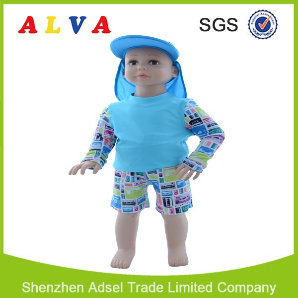 アルバ2015熱い販売の女の子の発疹警備員upf50+日焼け防止と服の赤ん坊のスーツ-ベビー服セット問屋・仕入れ・卸・卸売り