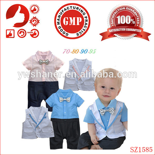 安い男の子服ロンパースセット紳士卸売綿ベストボディスーツセットかわいい新生児男の子服-ベビー服セット問屋・仕入れ・卸・卸売り