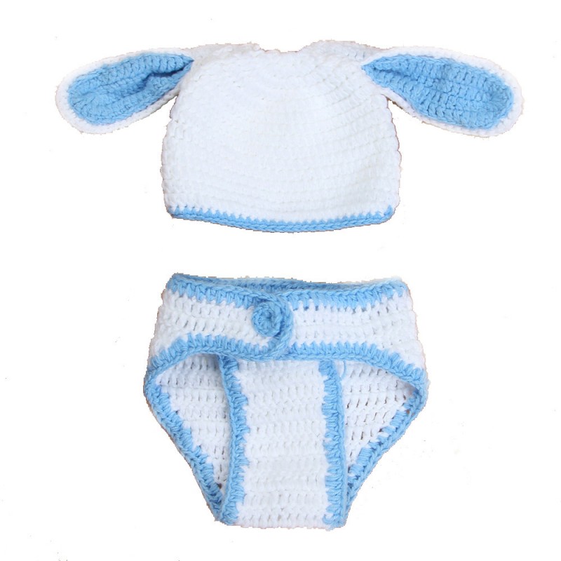 乳児の赤ちゃんの新生児少年少女の写真撮影衣装かわいいキャップパンツの衣類のかぎ針編みの手編写真プロップ-ベビー服セット問屋・仕入れ・卸・卸売り