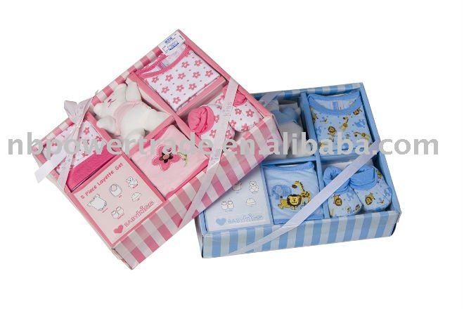 赤ちゃん5個新生児ギフト用の箱/gifeセット赤ん坊の衣類-ベビー服セット問屋・仕入れ・卸・卸売り
