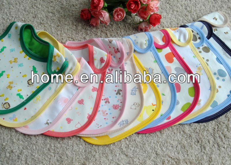 防水印刷ソフトなコットンジャージーのアップリケの赤ん坊bibで行われた中国セーフプリントbib-ベビービブ、スタイ問屋・仕入れ・卸・卸売り