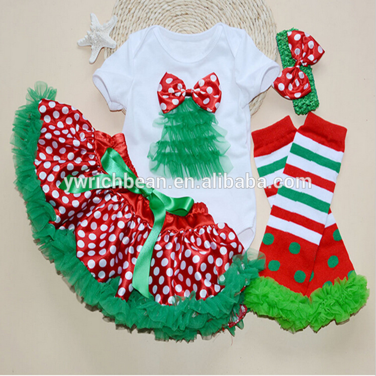 赤ちゃんクリスマス2015新生児の服ベビーロンパース+headチュチュドレス女の子のクリスマスバンド+legwarmers3個sk-15衣類セット-ベビーロンパース問屋・仕入れ・卸・卸売り