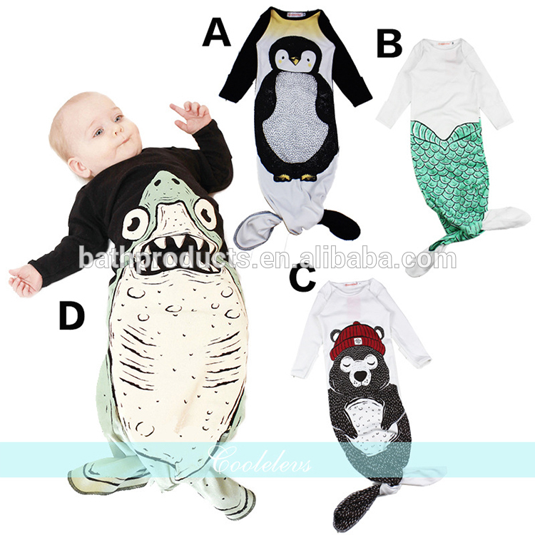 2016熱い販売人魚パターン毛布柔らかい綿の赤ちゃん寝袋-ベビー寝袋、シュラフ問屋・仕入れ・卸・卸売り