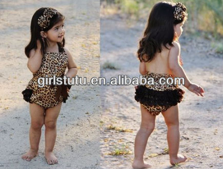 赤ちゃんの女の子新しいファッションヒョウ柄フリルロンパースバブル熱い販売の子供のビーチウェアの綿ロンパー-ベビーロンパース問屋・仕入れ・卸・卸売り