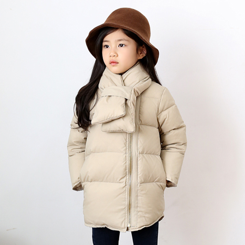 最新の2015韓国スタイルのファッションの子供服折り畳み式フグのアヒルスッポンパッド入りキルティング冬のダウンジャケット加熱されたスカーフ-プラスサイズコート問屋・仕入れ・卸・卸売り