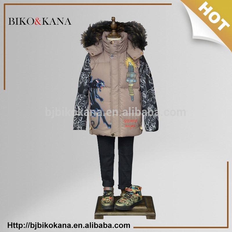 Biko &かな子供冬downcoatsファッション生き抜く-プラスサイズコート問屋・仕入れ・卸・卸売り