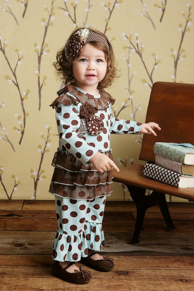 ロングスリーブマッチングフリルパンツ2個セットの女の子オーガニックブティックキッズ服を設定する動物卸売子供ブティックの衣類-ベビー服セット問屋・仕入れ・卸・卸売り