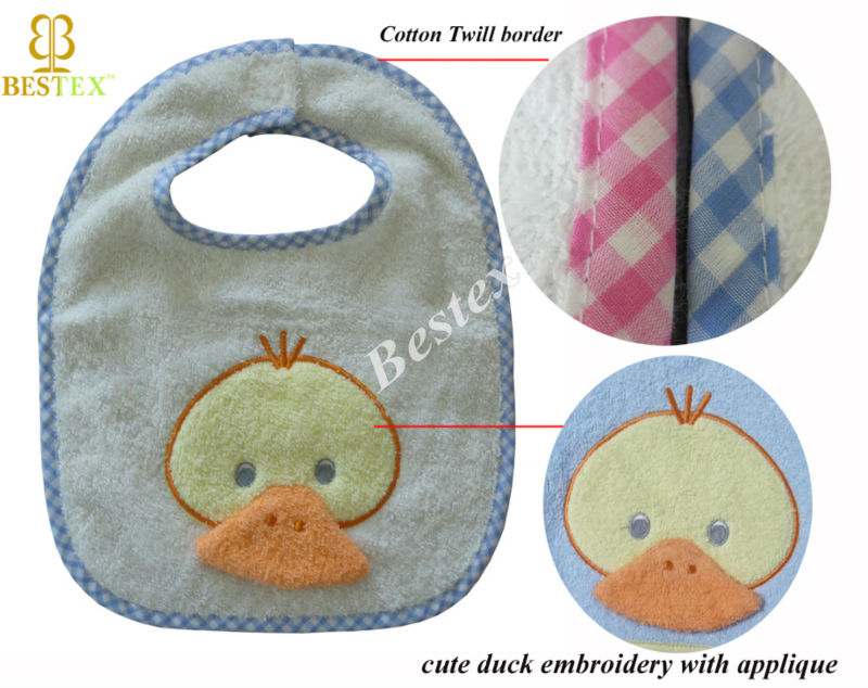 ファンシー刺繍入り白テリー布タオルカスタムコットンベビー防水生地用よだれかけ-ベビービブ、スタイ問屋・仕入れ・卸・卸売り