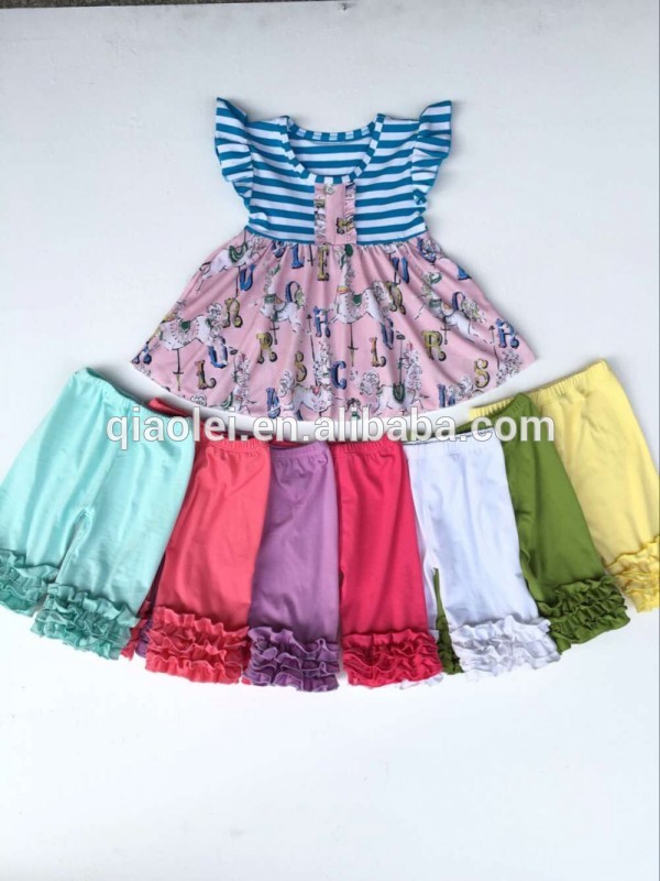 ホット販売フラッタースリーブチキン&人魚パターンドレス任意マッチングアイシングショーツ赤ちゃん女の子服子供子供の服セット-ベビー服セット問屋・仕入れ・卸・卸売り