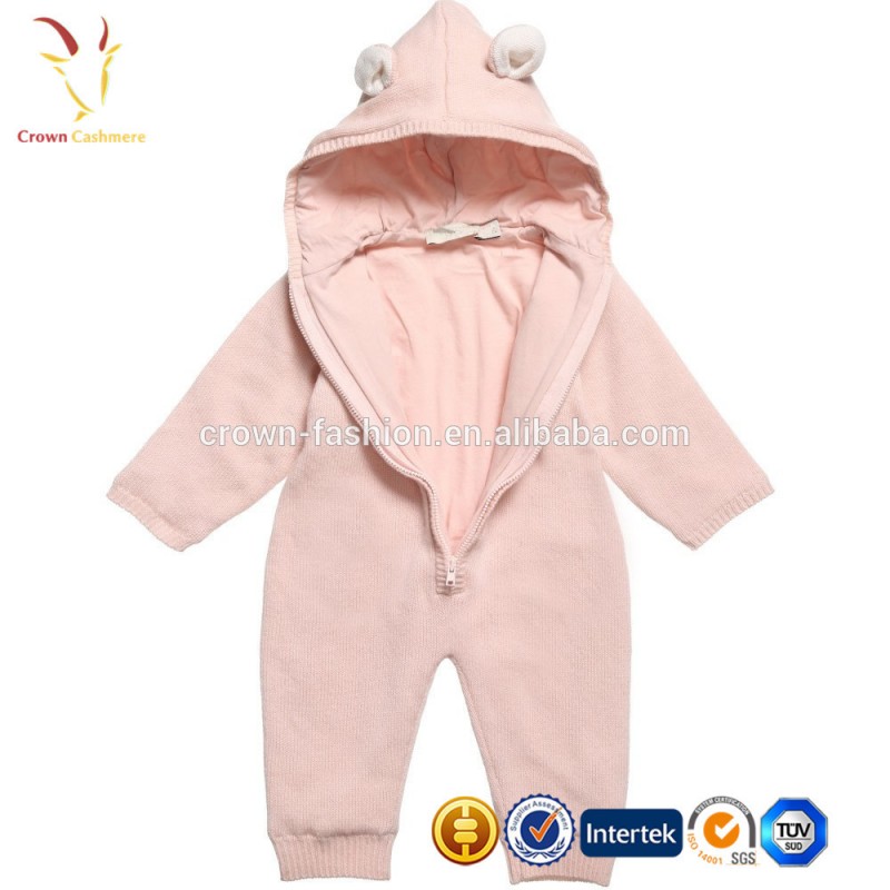 の服の長い袖のピンクの乳児用フロントジッパーを使用しての新生児用品一式-ベビーロンパース問屋・仕入れ・卸・卸売り
