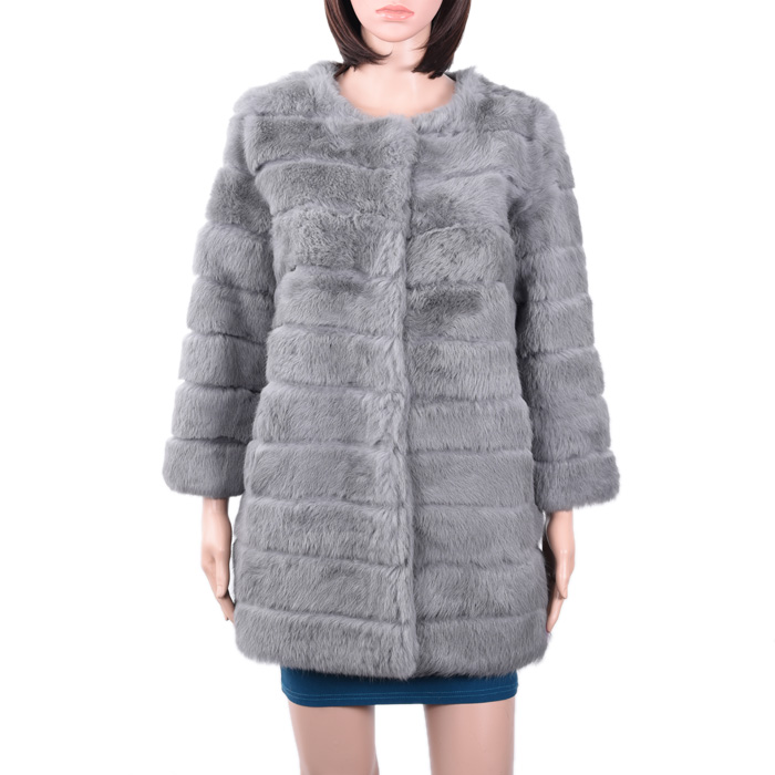 女性のウサギの毛皮のコート/ロングの毛皮のコート/大人年齢グループ毛皮コートKZ160027-問屋・仕入れ・卸・卸売り