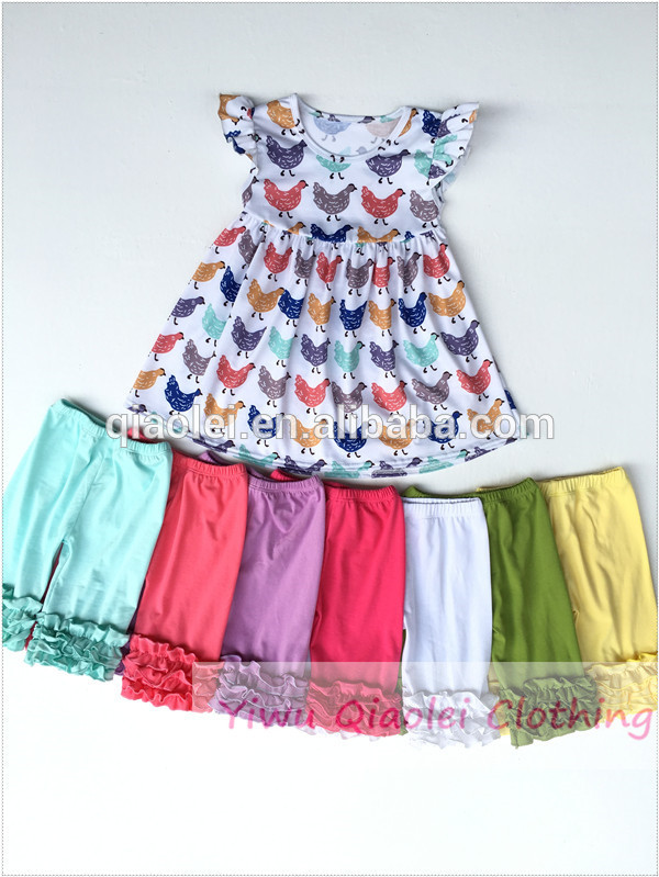 フラッター鶏トップ&アイシングcapriセット多色夏の女の子服セット-ベビー服セット問屋・仕入れ・卸・卸売り