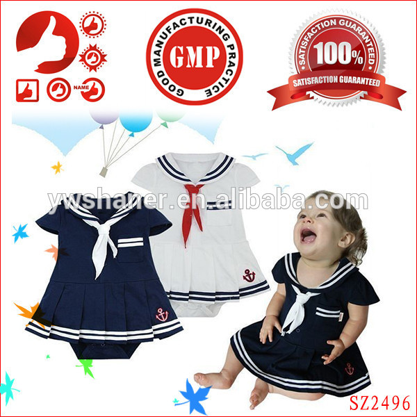 ホット販売赤ちゃんの女の子海軍ロンパース、ベビーセーラースーツ、ファッショナブルなトラックスーツ-ベビーロンパース問屋・仕入れ・卸・卸売り