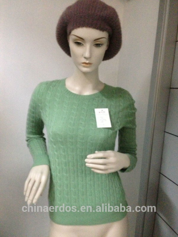 女性のケーブル100％内部mogoliaカシミヤのセータープルオーバー-セーター問屋・仕入れ・卸・卸売り