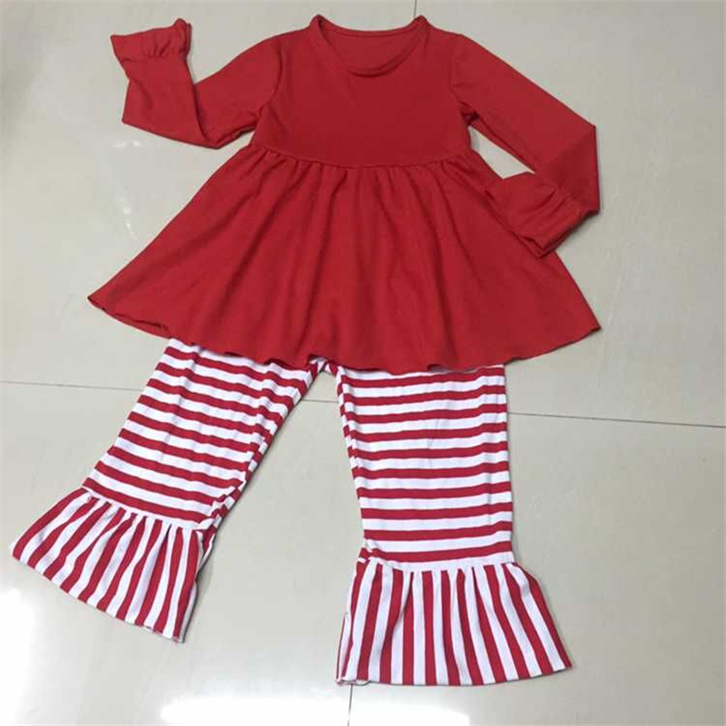 高品質のファッションのズボンの子供たちはフリルストライプ赤ちゃんの女の子の服卸売-ベビー服セット問屋・仕入れ・卸・卸売り