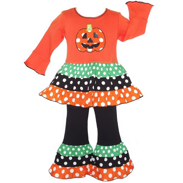 安い2015長袖キッズ服の赤ちゃんカボチャハロウィン女の子のスーツ-ベビー服セット問屋・仕入れ・卸・卸売り