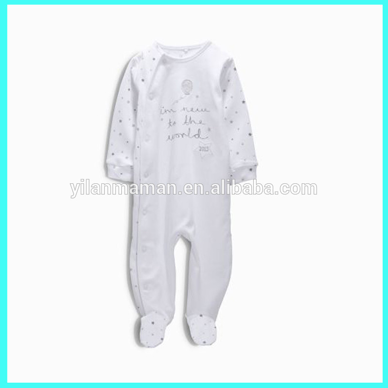 トップ品質安い幼児服ベビーロンパース白赤ちゃん枕木で足-問屋・仕入れ・卸・卸売り