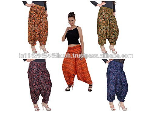 インドのalibabaのハーレムヨガ男性女性ズボンだぶだぶジプシー自由奔放に生きるヒッピー魔神パンツ-ズボン問屋・仕入れ・卸・卸売り