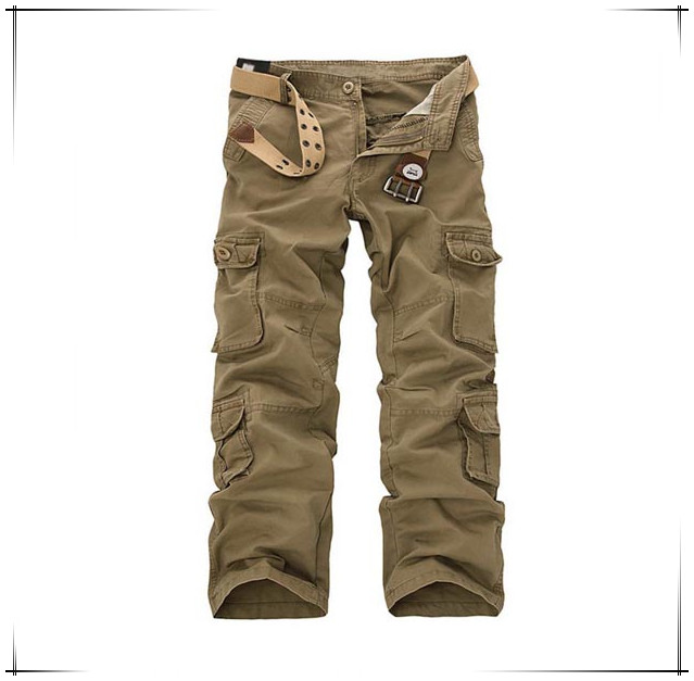 新しいデザインの男性のファッション2015軍用マルチポケットカーゴパンツカジュアルストレートロングダブダブ4sizee20色大型屋外のズボン-ズボン問屋・仕入れ・卸・卸売り