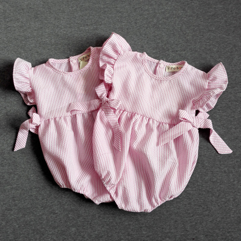 F10141A赤ちゃん服新しいスタイルしわ綿ロンパース用リトル赤ちゃんの女の子-ベビーロンパース問屋・仕入れ・卸・卸売り