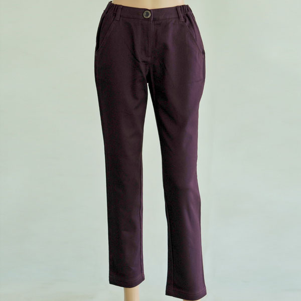 紫色のスタイリッシュな伸縮性ウエストスキニーカジュアルセクシーなパンツ女性-ズボン問屋・仕入れ・卸・卸売り