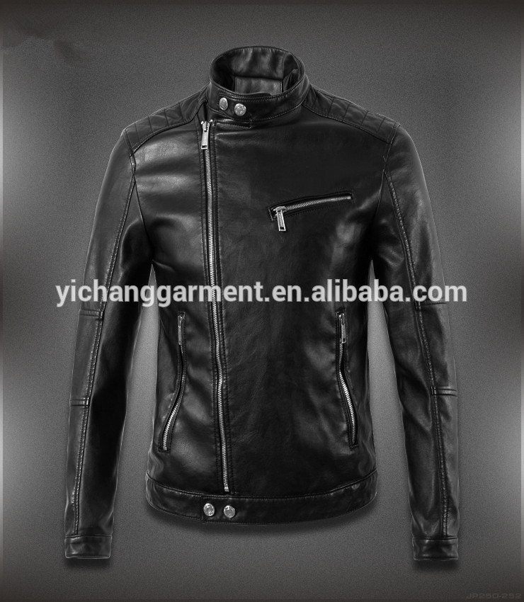 最新のデザインファッション本物のシープスキン高品質の黒の革のジャケットの男性-ジャケット問屋・仕入れ・卸・卸売り