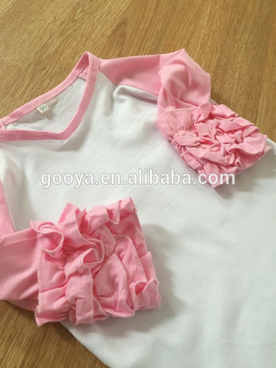 ホット販売ロングスリーブアイシングフリルラグラン女の子秋服ベビーブティックシャツ-キッズ服　シャツ、トップス問屋・仕入れ・卸・卸売り