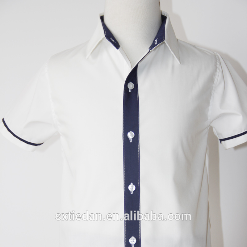 エレガントな外観半袖綿学校制服サンプル-キッズ服　シャツ、トップス問屋・仕入れ・卸・卸売り