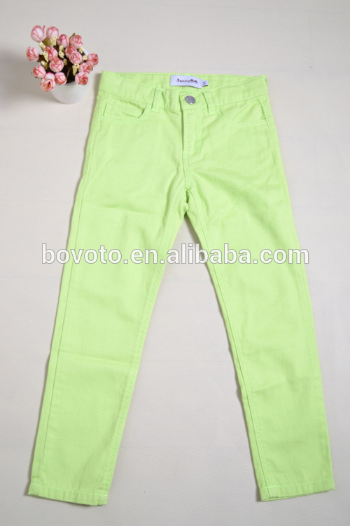 100%綿の女の子のズボン子供ブティック卸売グリーンカジュアルパンツ-ズボン問屋・仕入れ・卸・卸売り
