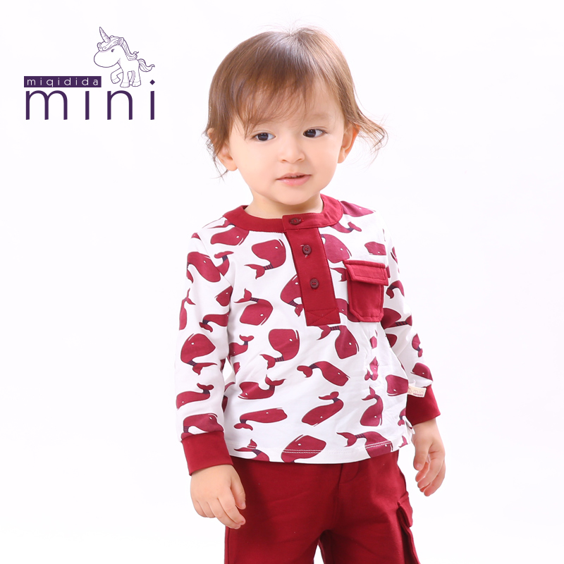 秋のスタイルの子供服メーカーmiqididaラウンド動物プリントの赤ちゃんの服の卸売価格-プラスサイズシャツ、ブラウス問屋・仕入れ・卸・卸売り